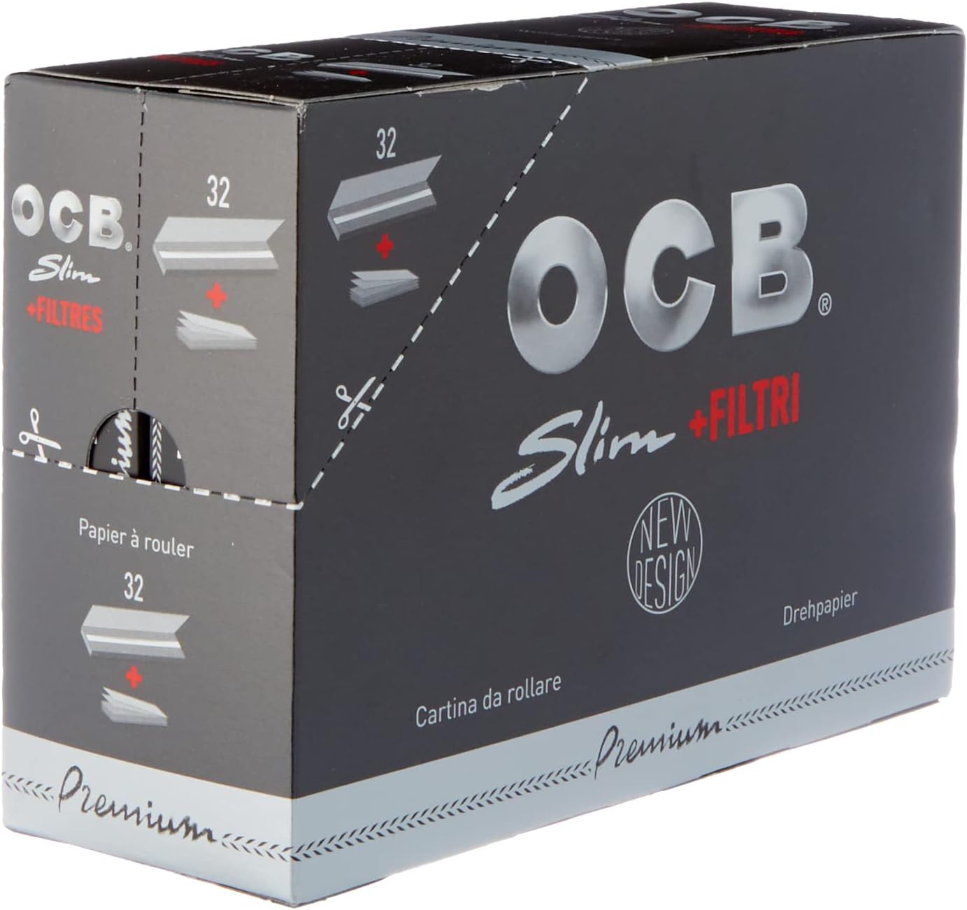 OCB Long Black Paper Plus Tips, 32 Packets – Authentic in UAE | VAPE DOKHA UAE