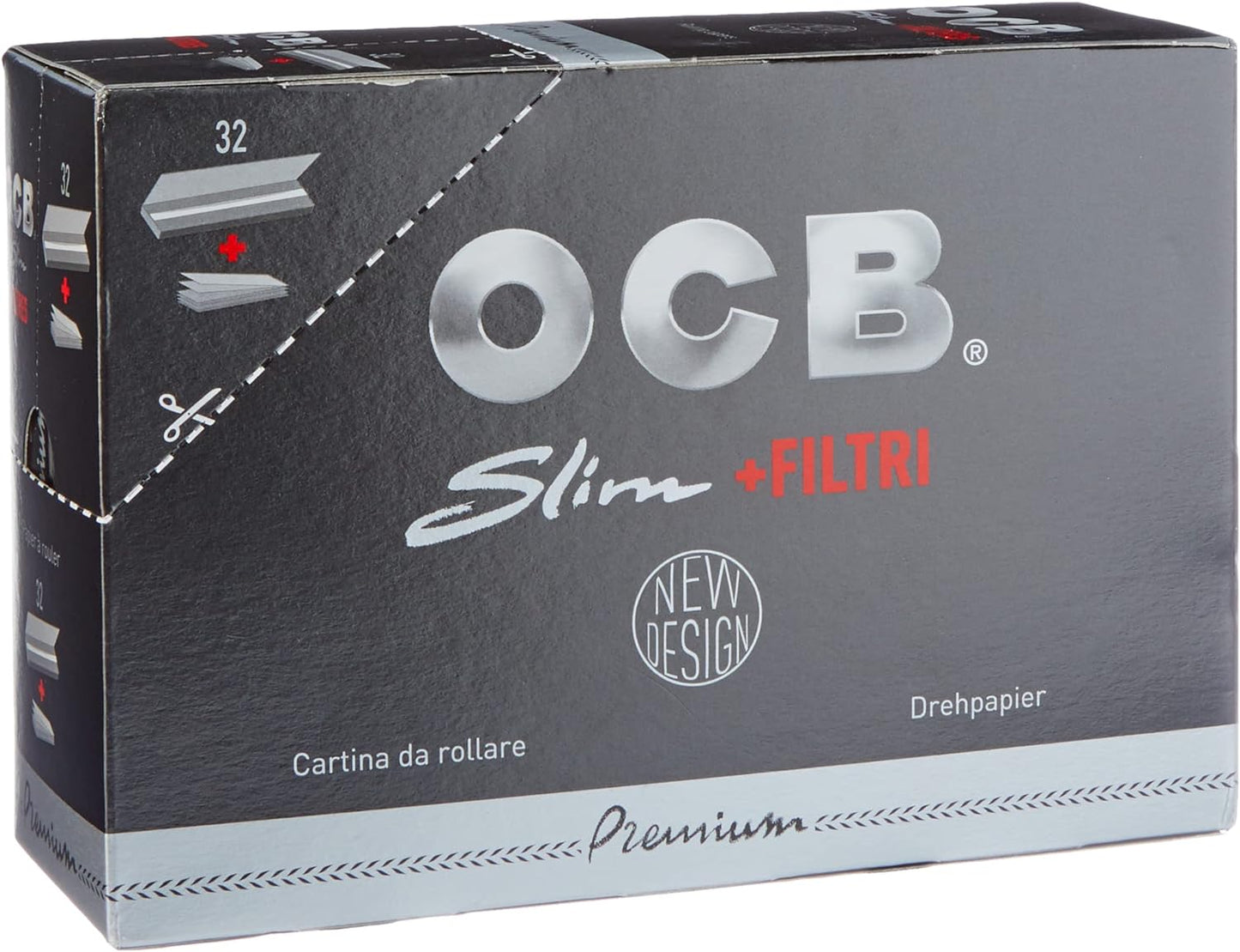 OCB Long Black Paper Plus Tips, 32 Packets – Authentic in UAE | VAPE DOKHA UAE
