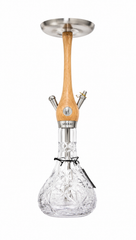 Warm Teak Wood-Stem Crystal Hookah