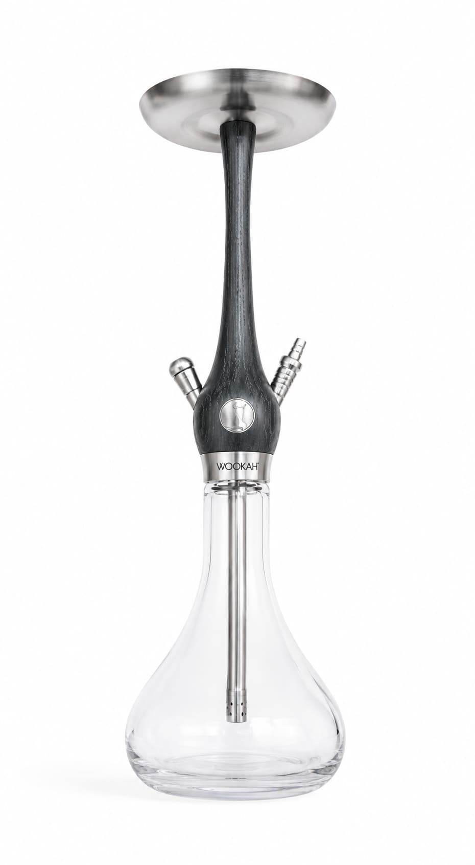 Dark Grey Wood-Stem Crystal Hookah