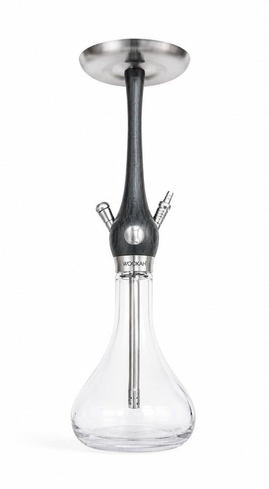 Dark Grey Wood-Stem Crystal Hookah