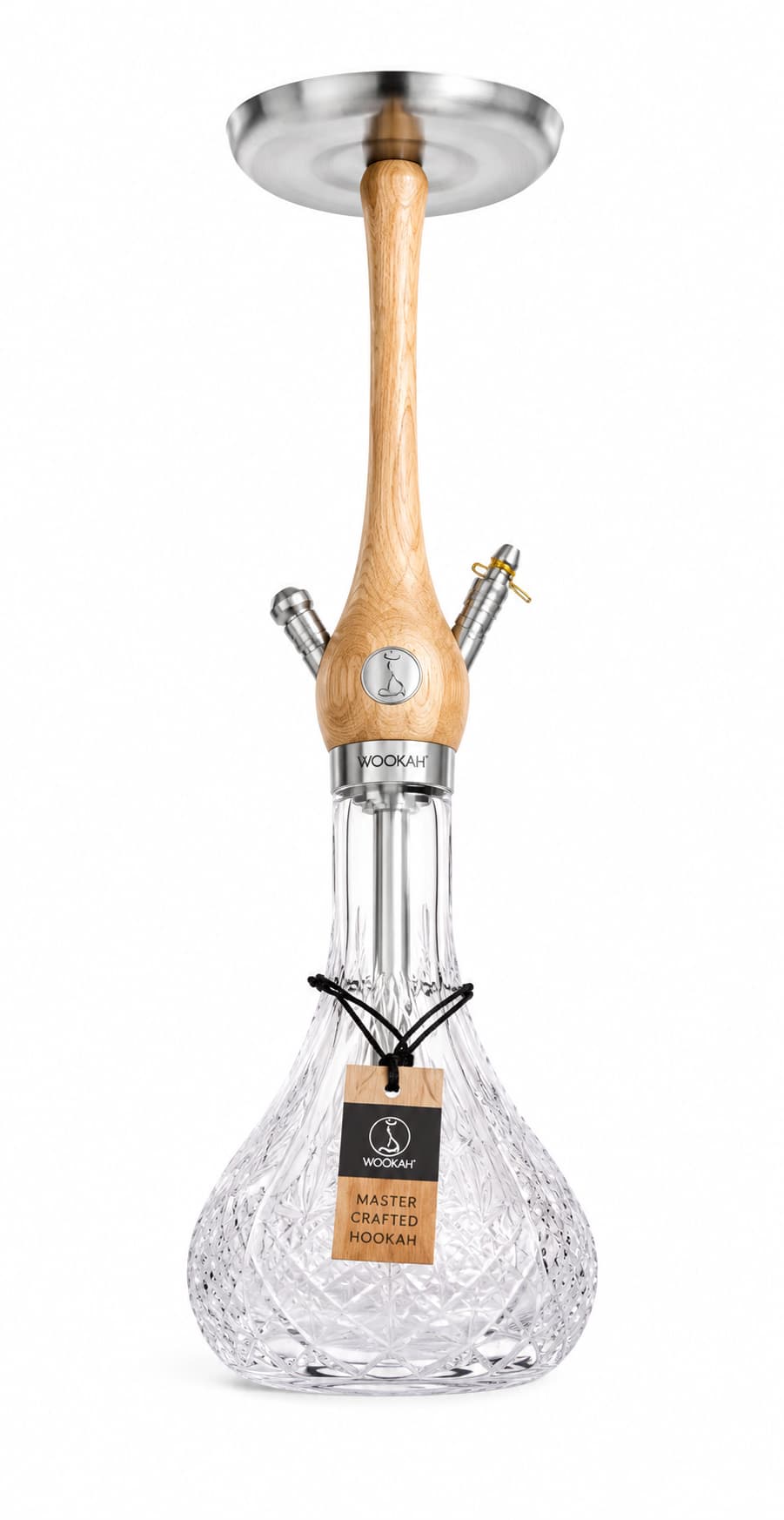 Natural Oak Wood-Stem Crystal Hookah