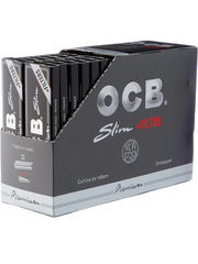 OCB Long Black Paper Plus Tips, 32 Packets