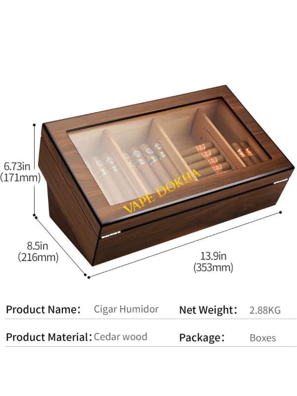 Cigar Humidor Cedar Wood Large Storag