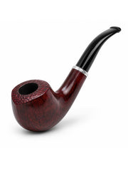 Wooden smoking tobacco pipe with a black stem on a white background. Vape dokha UAE