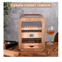 Glass-Top Cigar Humidor Box with Hygrometer