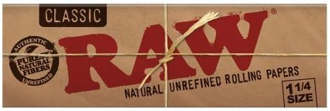 Raw Unrefined Classic 1.25 1 1/4 Size Cigarette Rolling Papers, 50 Count (Pack of 6) – Global Premium | VAPE DOKHA