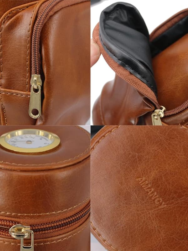 Portable Leather Humidor Cigar Case – Adjustable Travel Cigar Holder | Vape Dokha UAE