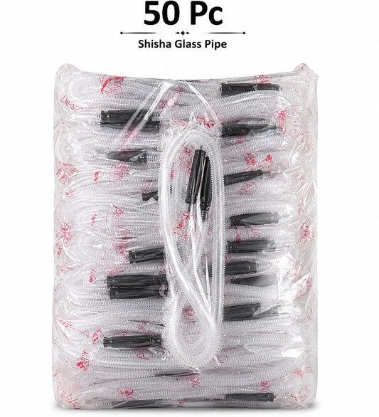 50-piece bundle of premium disposable glass shisha pipes
