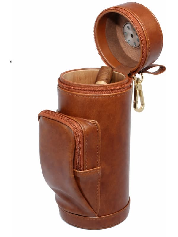 Portable Leather Humidor Cigar Case – Adjustable Travel Cigar Holder | Vape Dokha UAE