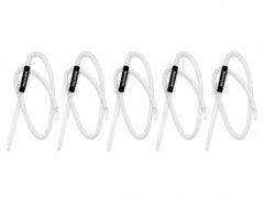 5-pack Mazayaym white washable textile-wrapped hookah hoses with acrylic mouthpiece tips