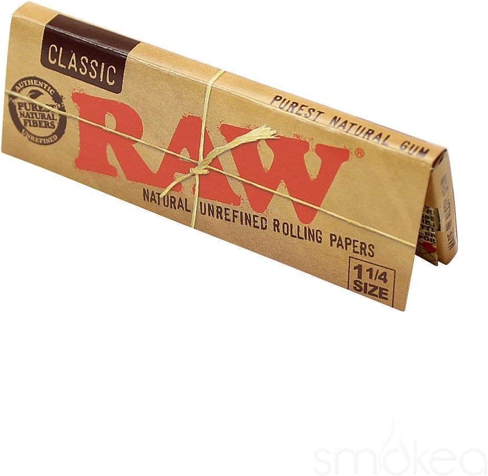 Raw Unrefined Classic 1.25 1 1/4 Size Cigarette Rolling Papers, 50 Count (Pack of 6) – Global Premium | VAPE DOKHA