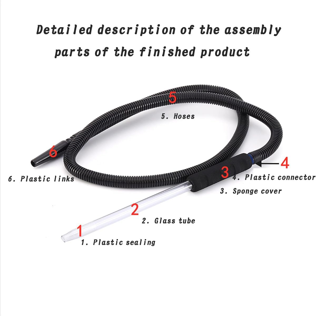 Glass Disposable Shisha Hookah Hose Pipe 10 Pcs (Black) – Authentic in UAE | VAPE DOKHA UAE