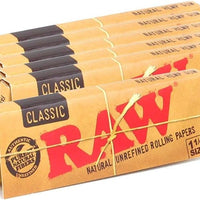 Raw Unrefined Classic 1.25 1 1/4 Size Cigarette Rolling Papers, 50 Count (Pack of 6) – Authentic in UAE | VAPE DOKHA UAE