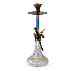 Blue & Orange Drip-Effect Hookah with Diamond Base