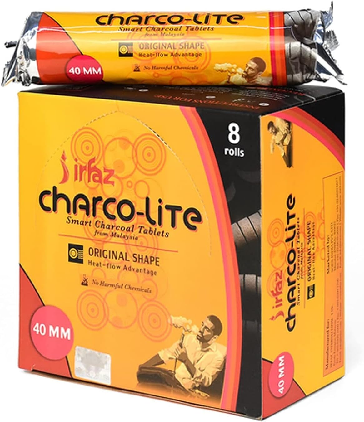 Charco lite Bakhoor Charcoal 80 Pieces 40 mm, Black – Authentic in UAE | VAPE DOKHA UAE