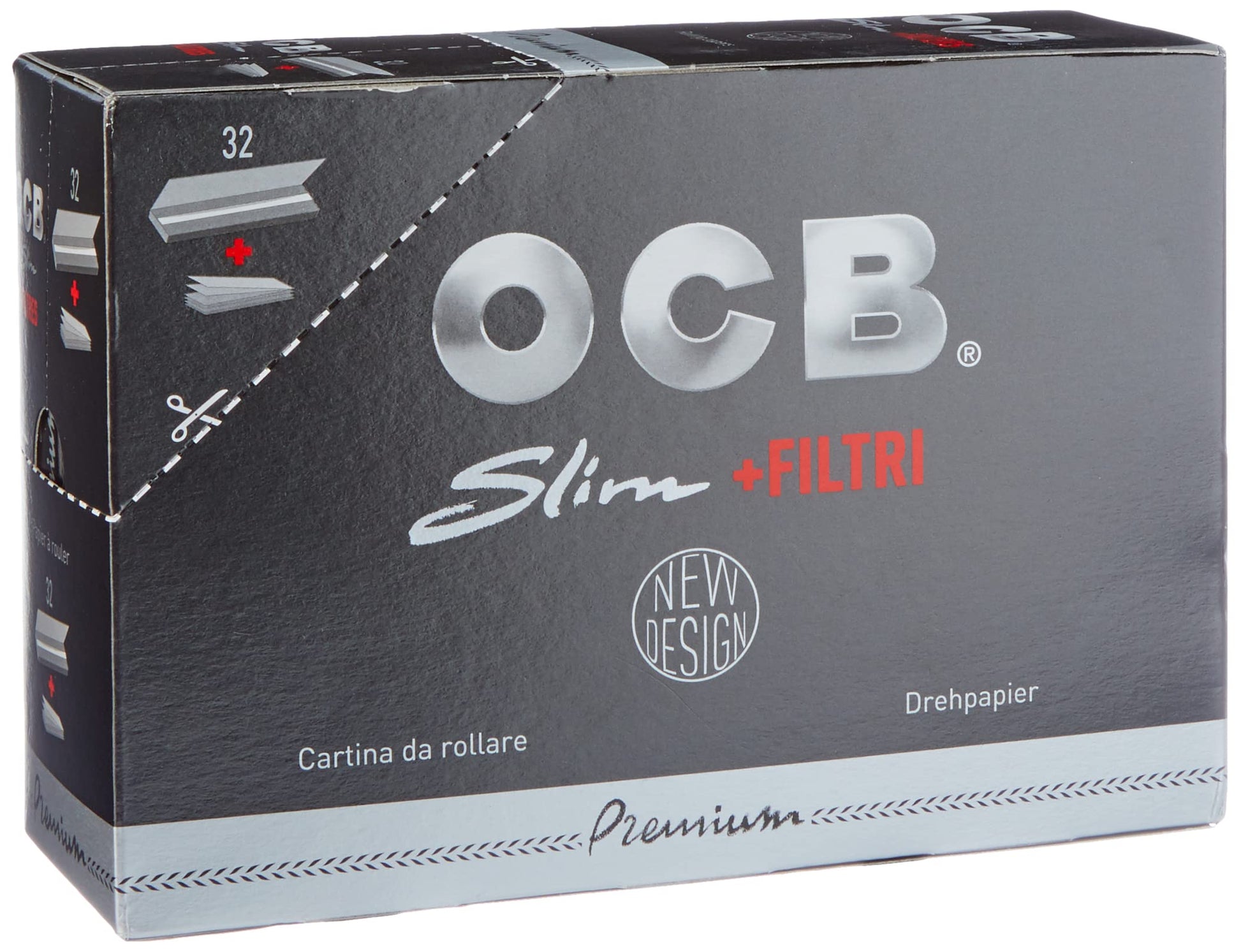 OCB Long Black Paper Plus Tips, 32 Packets – Authentic in UAE | VAPE DOKHA UAE