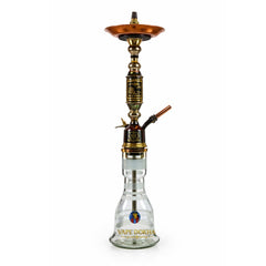 Dark Engraved Ornate Hookah with Copper Tray