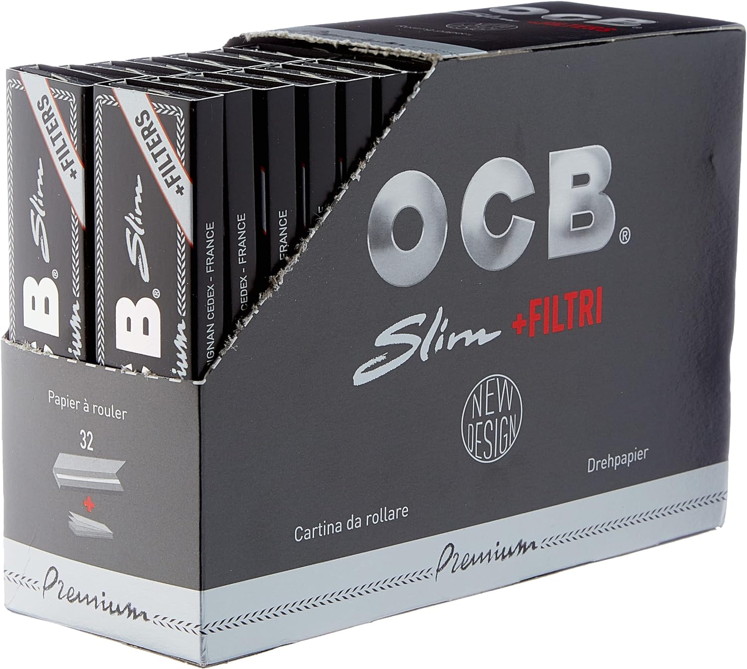 OCB Long Black Paper Plus Tips, 32 Packets – Authentic in UAE | VAPE DOKHA UAE
