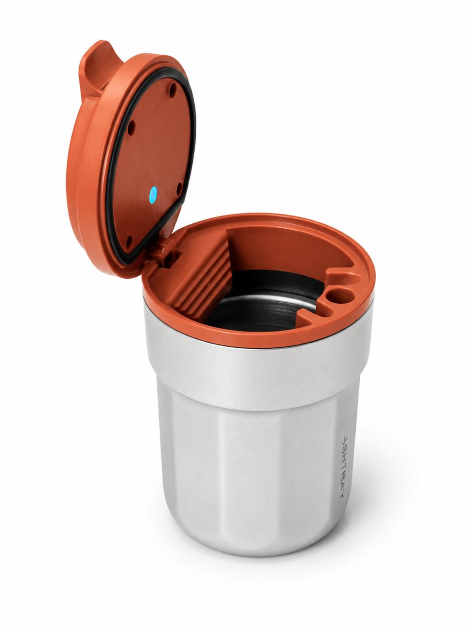 Burnt orange car ashtray with rainbow LED light