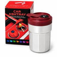 Wine red car ashtray with rainbow LED light