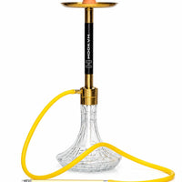 Gold luxury hookah set with crystal-clear base
