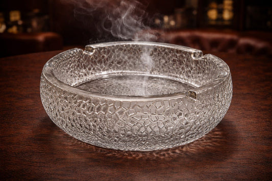 Luxury textured crystal glass ashtray