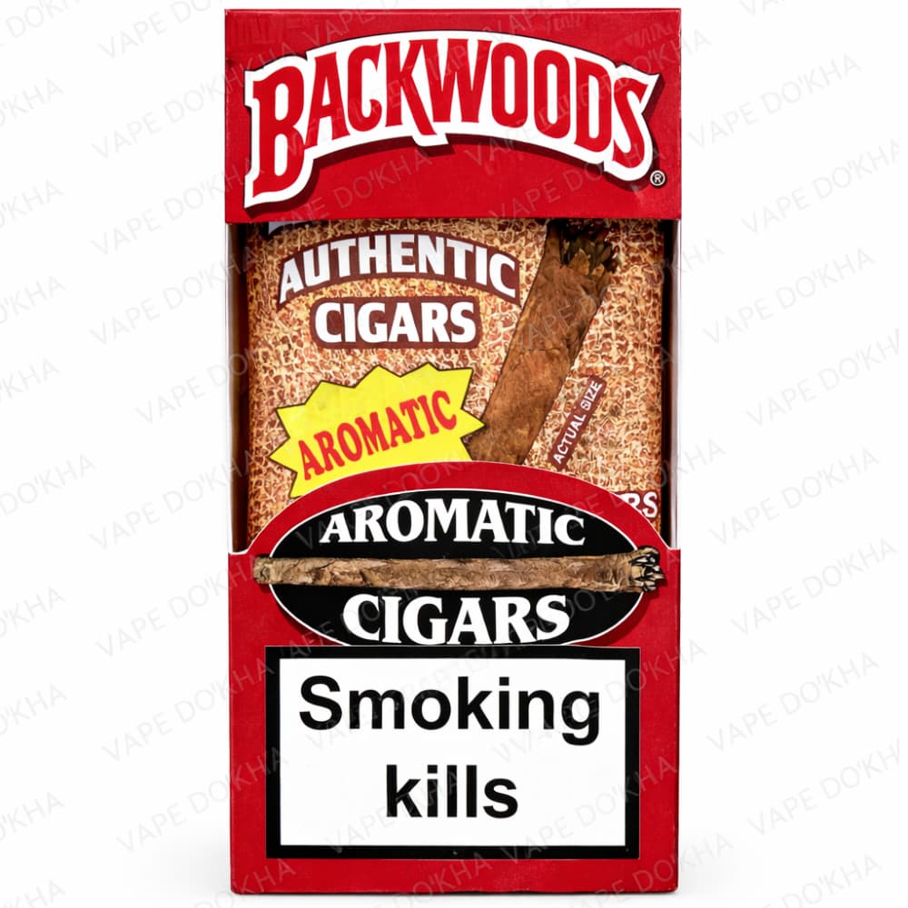 Backwoods Aromatic Cigars packaging on a white background. vape dokha uae 