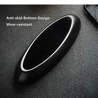 Black car steering wheel cover with anti-skid bottom design text on a dark background. Vape Dokah UAE