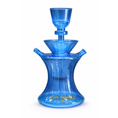 Blue hookah with 'Vape Dokha' branding on a white background