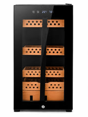Electric cigar humidor cabinet with digital climate control and cedar trays