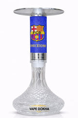 Blue Football Crest Diamond-Cut Glass Hookah