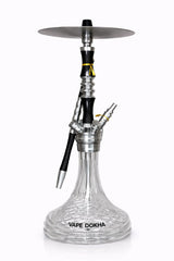 Carbon Black Chrome Double-Hose Tactical Hookah