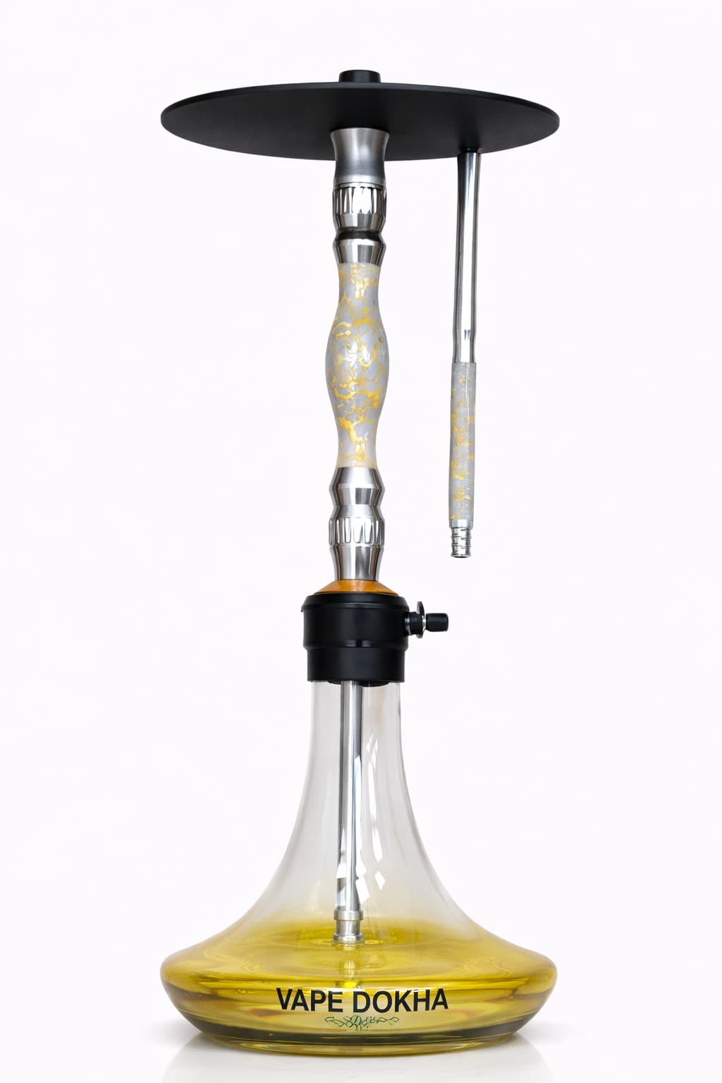 Amber Ombre Glass Gold Floral Stem Hookah