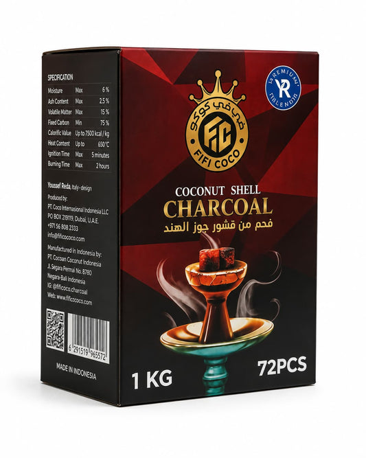 FIFI COCO Coconut Charcoal 1kg (72 Cubes)
