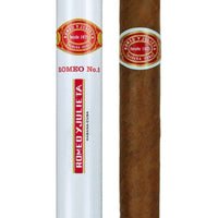 Cigar and its packaging with 'Romeo y Julieta' branding on a white background. Vape Dokha UAE