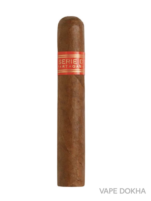Cigar with a red band labeled 'Serie D' on a white background. Vape Dokha UAE