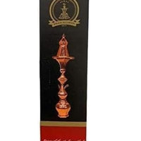 Copper Khalil Moamon  hookah on a black and red box with branding . Vape Dokha UAE