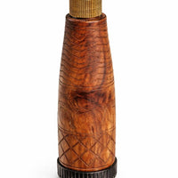 Handcrafted wooden dokha bottle with brass cap