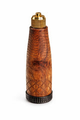 Handcrafted wooden dokha bottle with brass cap