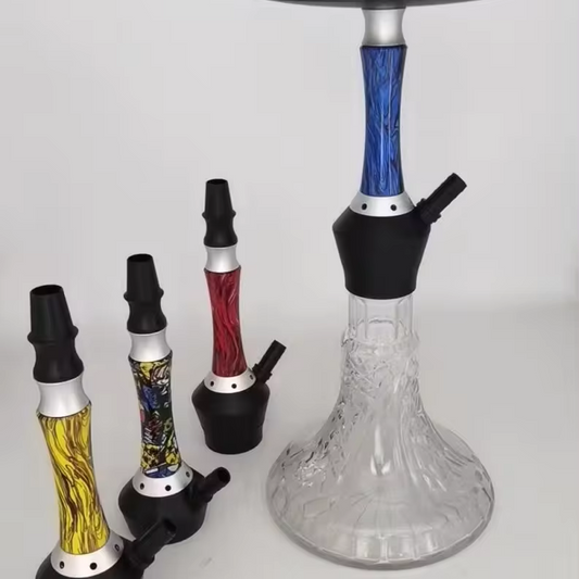 Aluminum Hookah With Glass Base Hose for Water Pipe Arabic Smoke