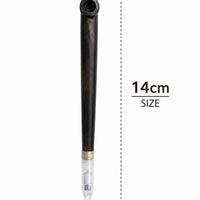 Handmade ebony medwakh pipe brass ring 14cm