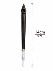 Handmade ebony medwakh pipe brass ring 14cm