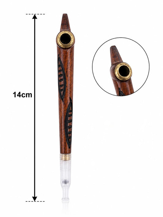 Handmade carved traditional medwakh pipe brass ring 14cm
