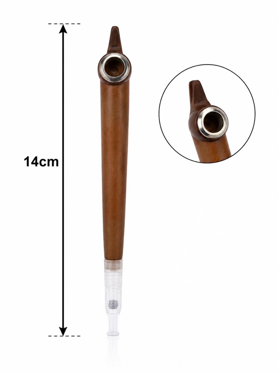 Handmade traditional silver-ring medwakh pipe 14cm