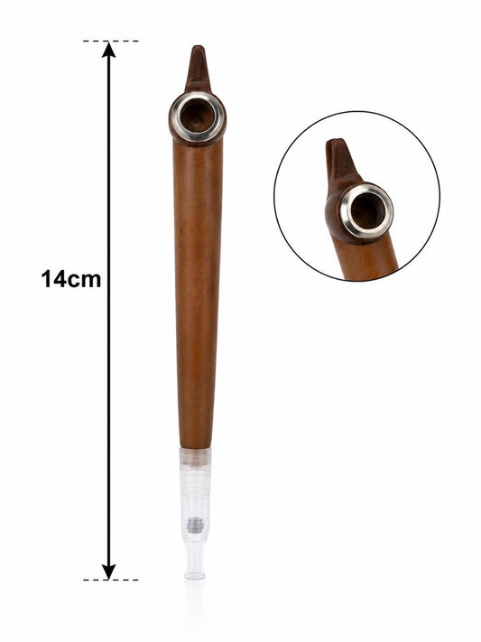 Handmade traditional silver-ring medwakh pipe 14cm