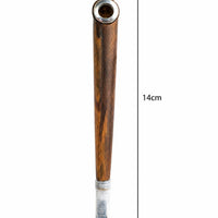 Handmade natural rosewood medwakh pipe brass ring acrylic tip 14cm