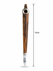Handmade natural rosewood medwakh pipe brass ring acrylic tip 14cm