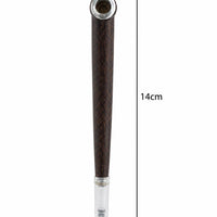 Handmade dark ebony medwakh pipe clear acrylic tip 14cm