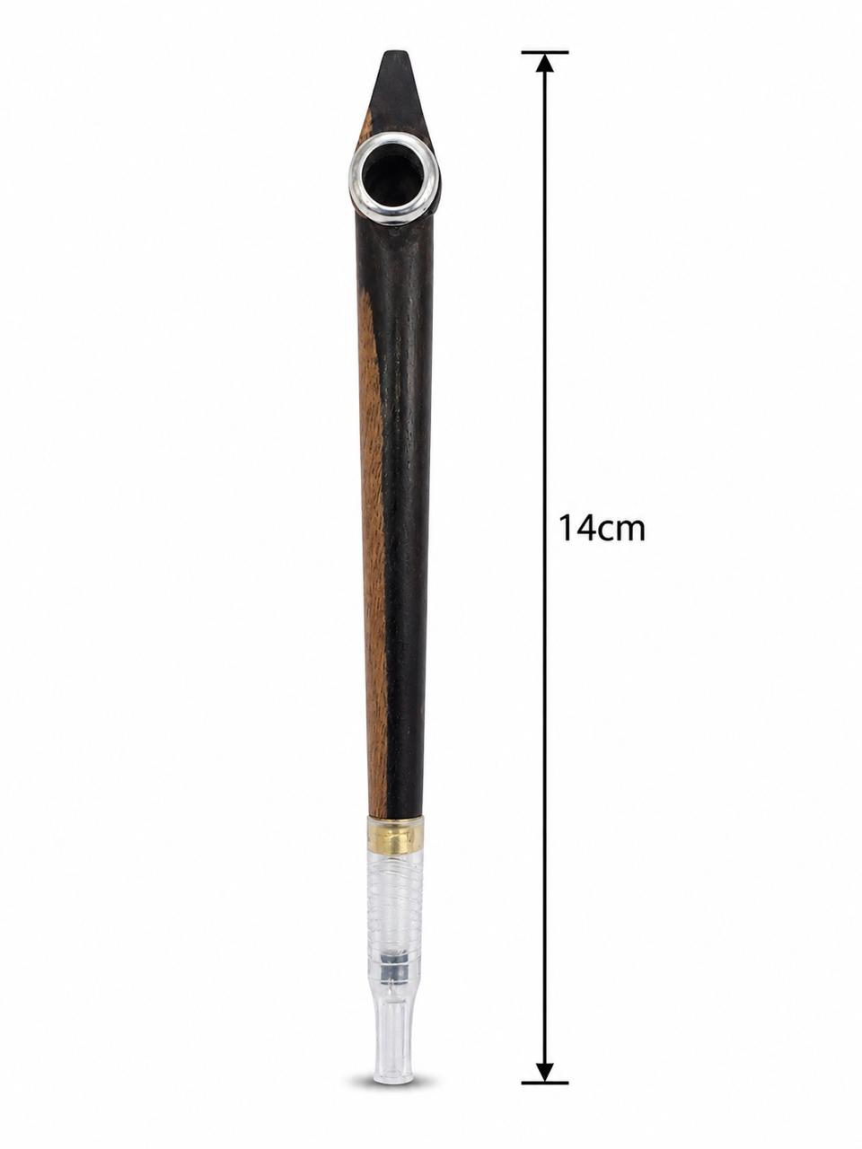 Handmade two-tone ebony walnut medwakh pipe 14cm